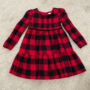 Tommy Bahama size 2T Christmas dress, long sleeve, gold buttons up the back